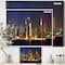 Designart - New York Skyline at Night - Cityscape Photo Framed Canvas Print